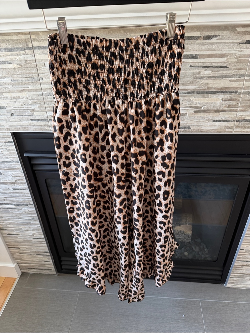 Leopard Print Smocked Pants